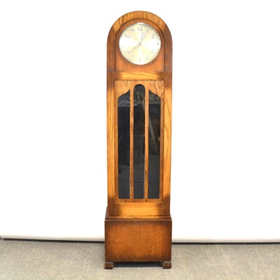 Lot 295 - Oak longcase clock, 1930s