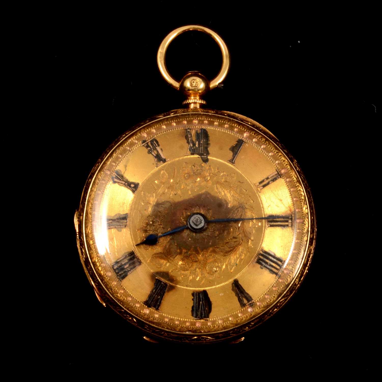 Lot 148 - A small 18 carat yellow gold pocket watch.