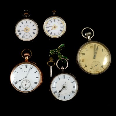 Lot 152A - Five pocket/fob watches.