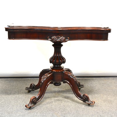 Lot 388 - Victorian walnut card table