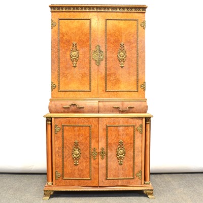 Lot 380 - French burr walnut cocktail cabinet