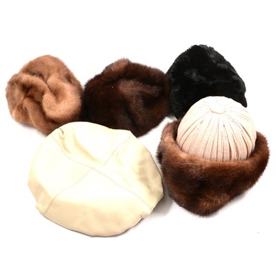 Lot 325 - Simone Mirman - four fur and fur trimmed hats and one other.