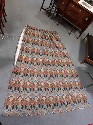 Lot 323 - A pair of vintage Liberty Ianthe lined curtains.