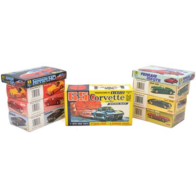 Lot 202 - Nine scale model car kits, boxed.