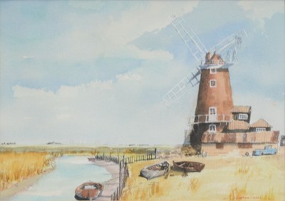 Lot 296 - Frederick Cameron-Street, windmill by a river.