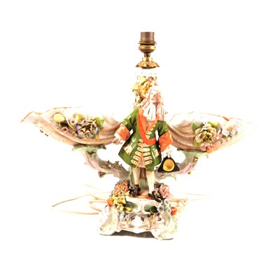 Lot 11 - Dresden porcelain table lamp