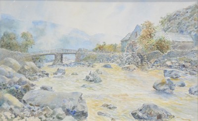 Lot 278 - W Cecil Dunford, The Old Mill, Beddgelert, N. Wales, and three other watercolours.