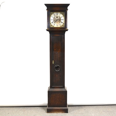 Lot 370 - Oak longcase clock, later Pearce & Sons movement