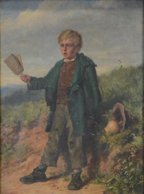 Lot 351 - Valentine William Bromley, Boy with a bird scarer