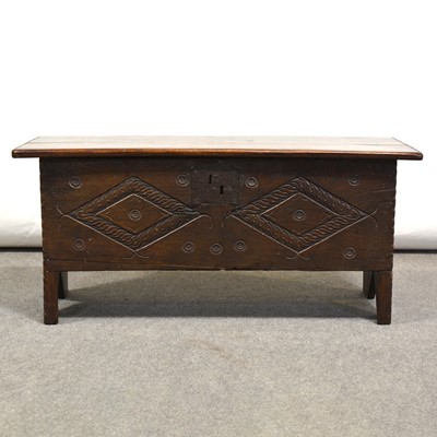 Lot 427 - Boarded oak coffer, replaced top