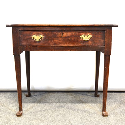 Lot 419 - Joined oak side table and a walking stick