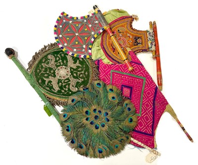 Lot 32 - Large collection of Indian embroidered fans