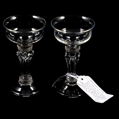 Lot 35 - Pair of Georgian style champagne glasses