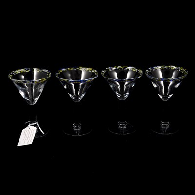 Lot 95 - Set of four Murano cocktail glasses