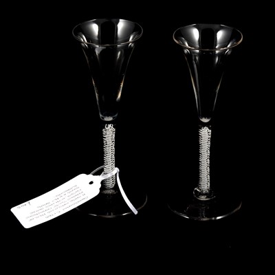 Lot 65 - Pair of Georgian wine glasses