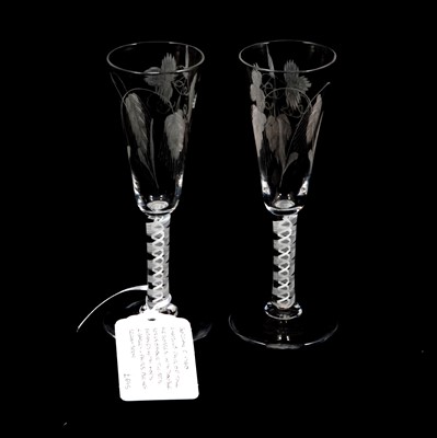 Lot 99 - Pair of Georgian ale glasses