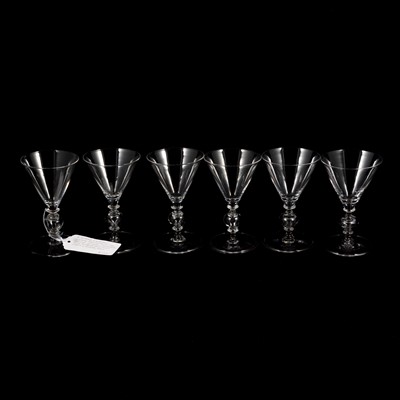 Lot 80 - Set of six Venetian style cocktail glasses