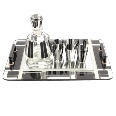 Lot 81 - Art Deco glass liqueur set