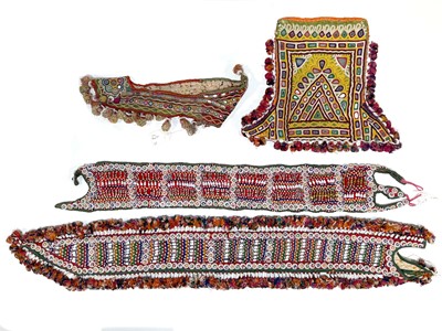 Lot 200 - Four items of Rabari embroidered textiles and coverings