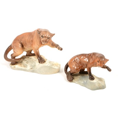 Lot 74 - Two Beswick pottery panther models