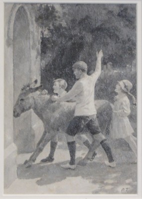 Lot 275 - Percy Tarrant, Children with Donkey.