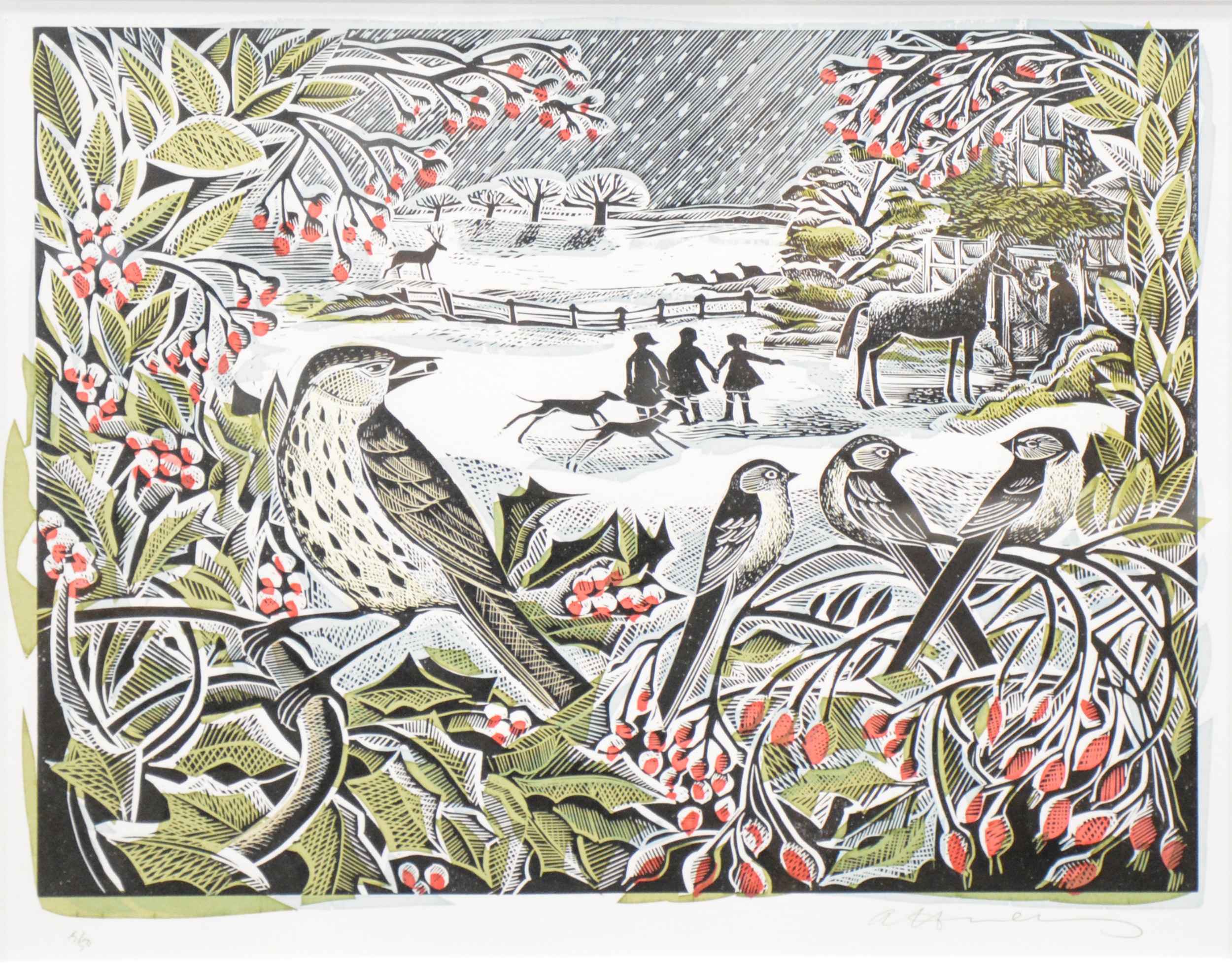 Lot 592 - Angela Harding, Hare Run and another print,