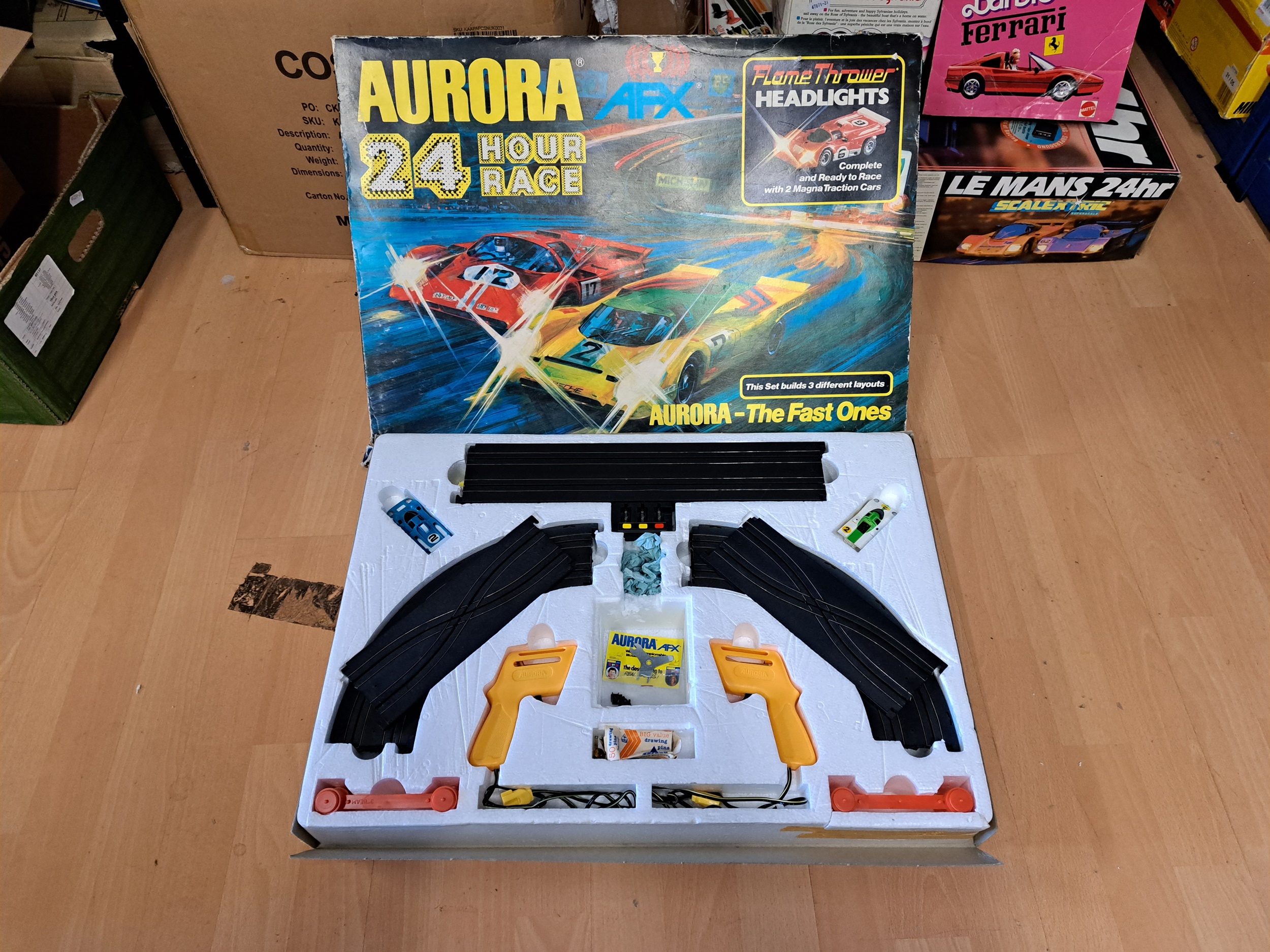 thumbnail image 2 of Vintage 1972 Aurora AFX Slot Car Set – 4 Rare Inside Curve Tracks 1/8 6” – Speed-Lok #2440 2 of 4