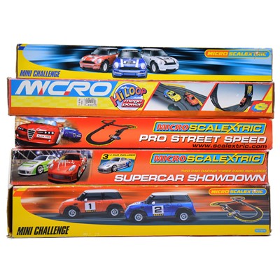 Lot 188 - Five Micro Scalextric sets, boxed.