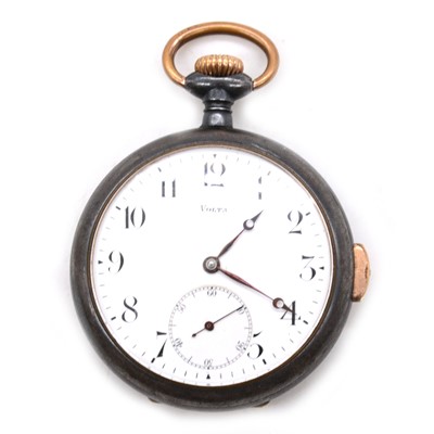 Lot 304A - Volta a  gun metal repeating pocket watch.