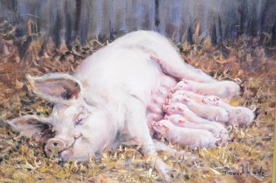 Lot 388 - David Hyde, Sow and Piglets