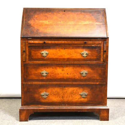 Lot 363 - Reproduction walnut veneered bureau