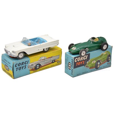 Lot 53 - Corgi Toys die-cast models, ref 215 Ford Thunderbird and ref 152 BRM