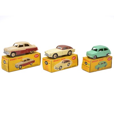 Lot 14 - Three Dinky Toys die-cast models including ref 167 A.C.Aceca etc