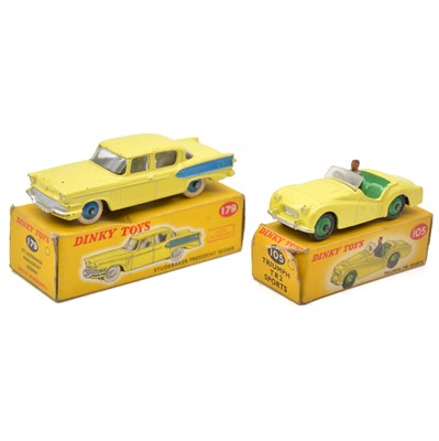 Lot 2 - Two Dinky Toys die-cast models, ref 105 Triumph TR3 and ref 179 Studebaker