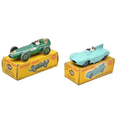 Lot 26 - Two Dinky Toys die-cast models ref 238 Jaguar and ref 239 Vanwall.