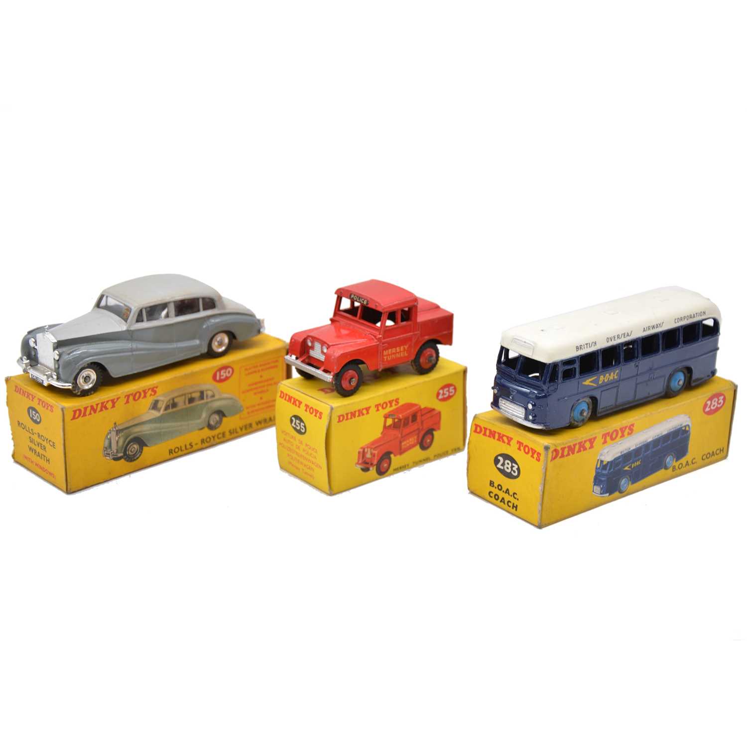 Lot 16 - Three Dinky Toys die-cast models including ref 255 Mersey Tunnel Police Van