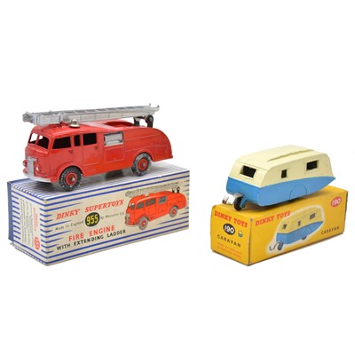 Lot 10 - Two Dinky Toys die-cast models ref 955 Fire Engine and ref 190 Caravan