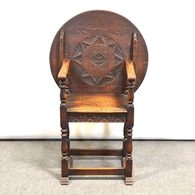 Lot 403 - Oak monks seat, 20th Century