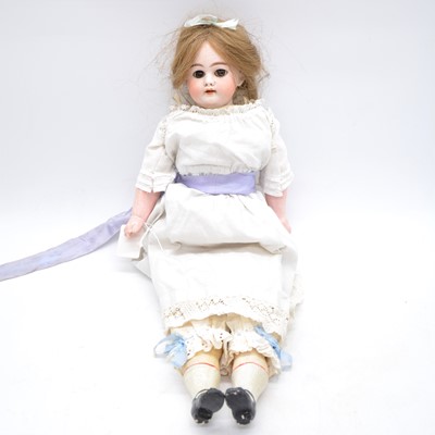 Lot 221 - Simon & Halbig Germany bisque head doll, 1040 7 DEP head stamp