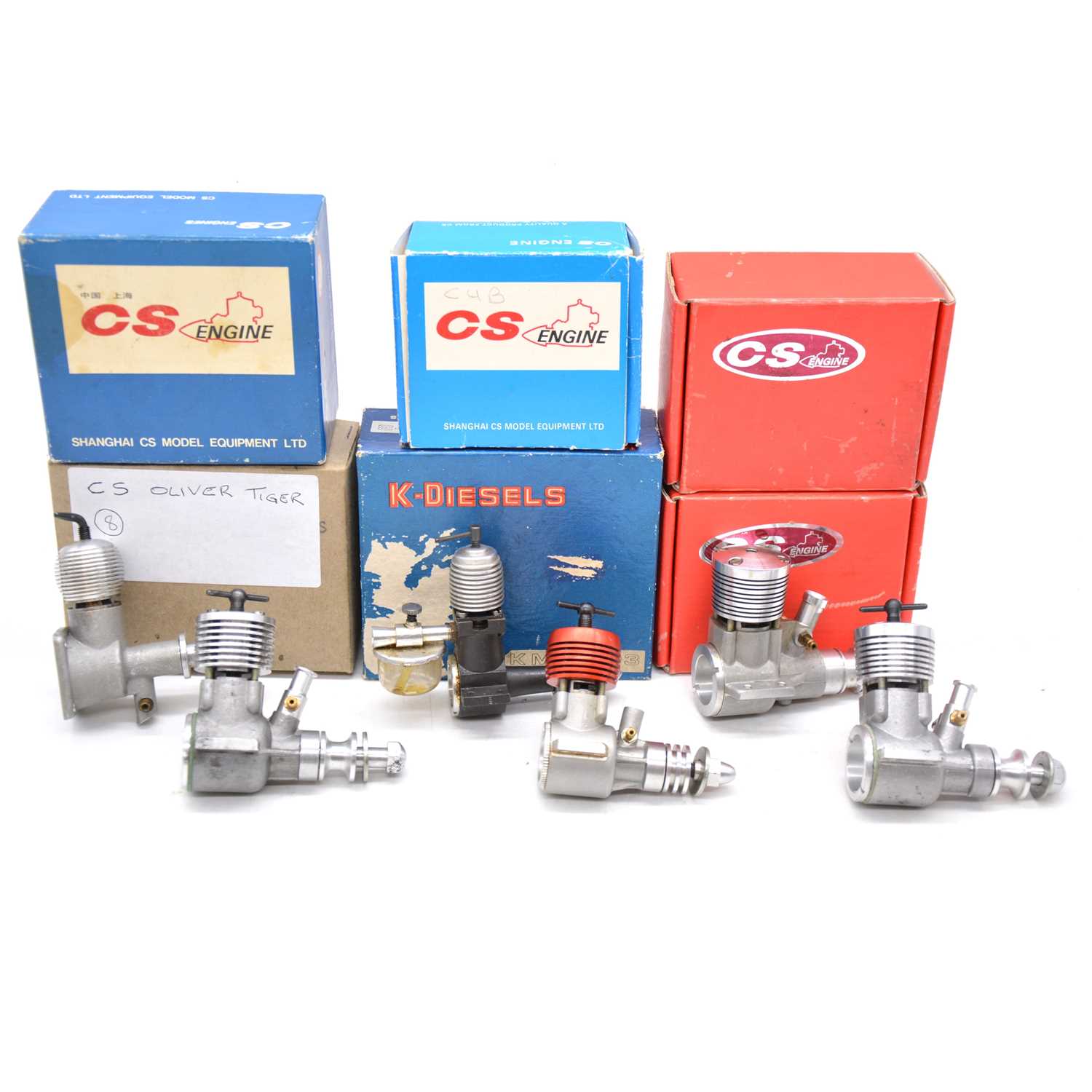 Cs Model Engine Lot 299 - Six diesel engines, including CS, Aurora