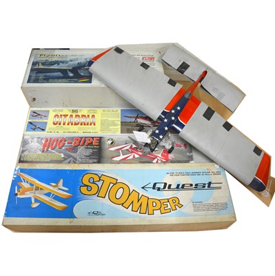 Lot 312 - Five aero model kits, one built with FOX 35 engine