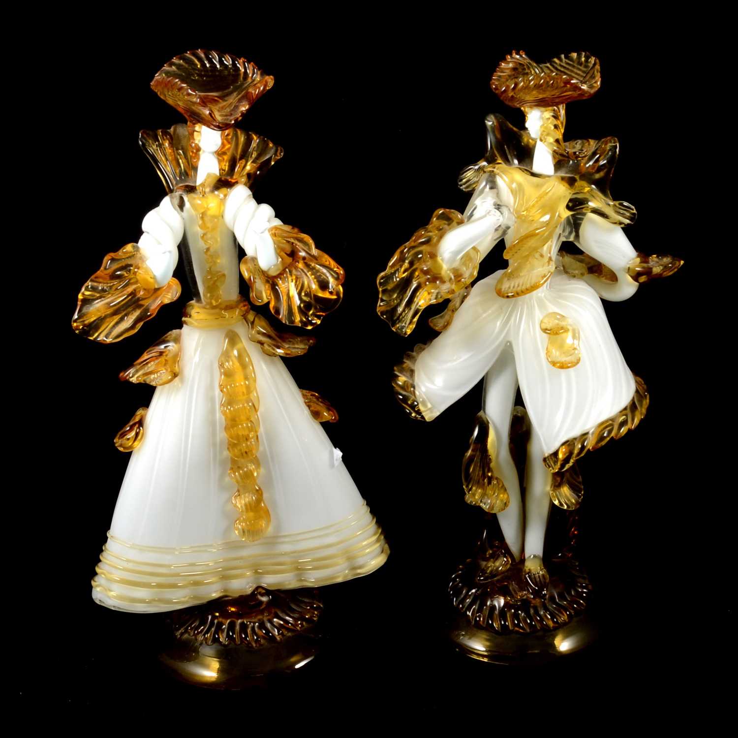 Lot 105 - Two large Two Murano glass figures of Courtesans