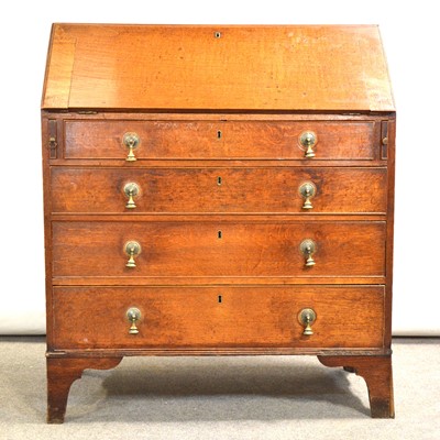 Lot 362 - George III oak bureau