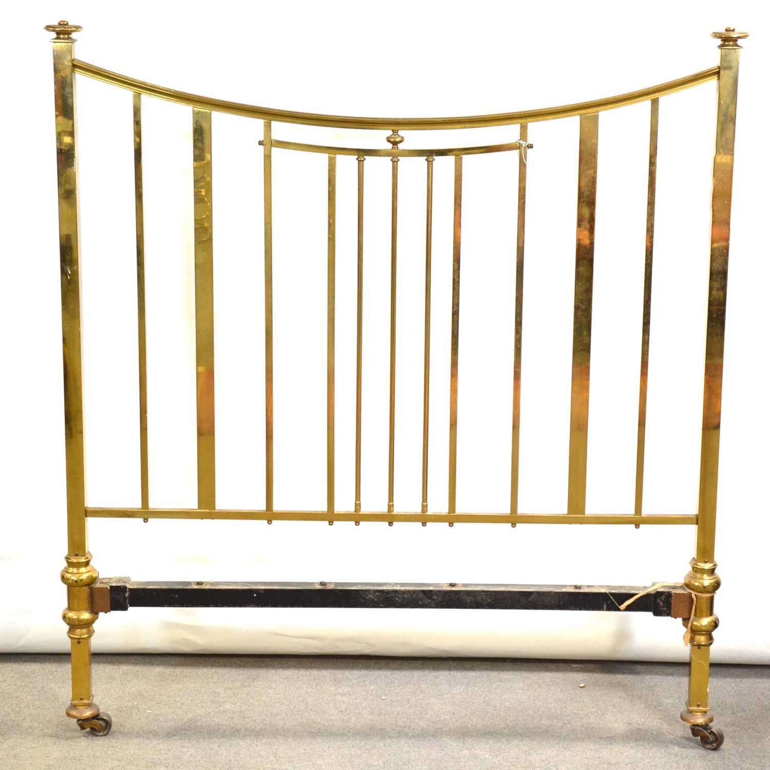 Lot 396 - Victorian brass box-section double bedstead