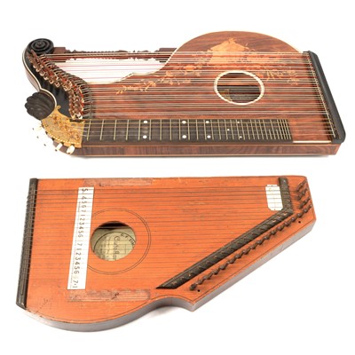 Lot 131 - A rosewood and inlaid Bavarian Zither, and an Autoharp