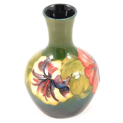 Lot 85 - Moorcroft Pottery, a 'Hibiscus' design vase, circa 1950