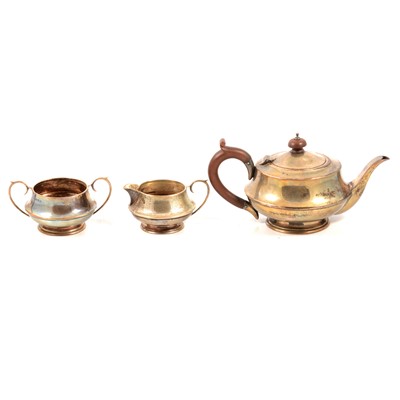 Lot 239 - Three pieces silver teaset