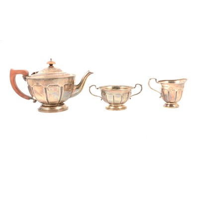 Lot 240 - Three piece silver teaset