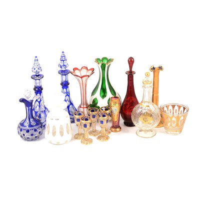 Lot 69 - Collection of Victorian overlaid glassware, etc