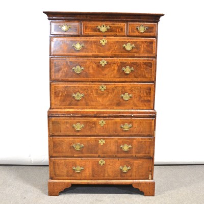 Lot 390 - George II walnut chest on chest